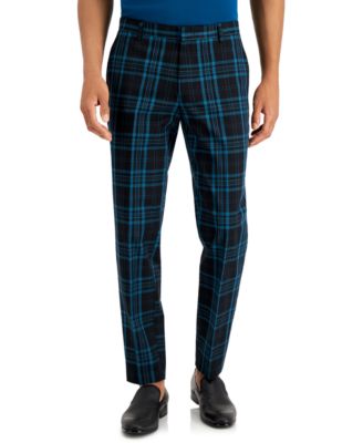 slim fit plaid pants mens