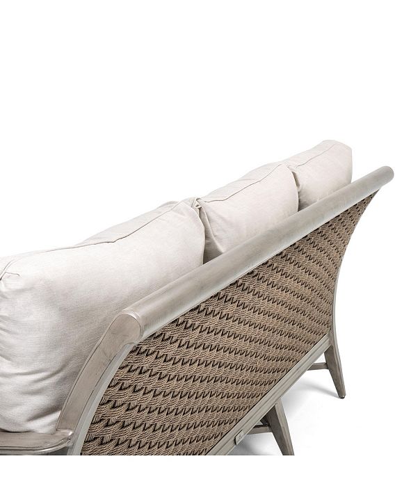 Furniture Winston Grayson Wicker Outdoor Sofa with Outdura ® Remy Sand