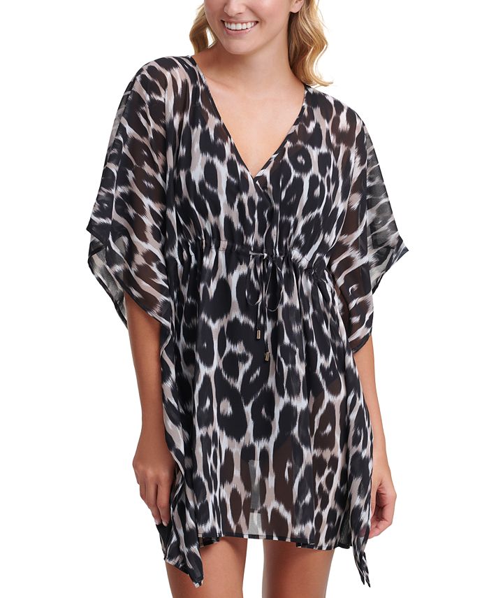 Calvin Klein Drawstring Caftan Cover-Up & Reviews - Swimsuits & Cover ...