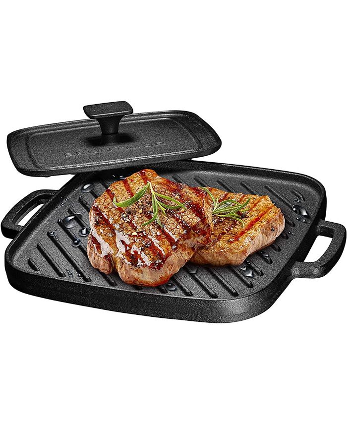 Bruntmor PreSeasoned Cast Iron Single Burner Reversible Grill Griddle