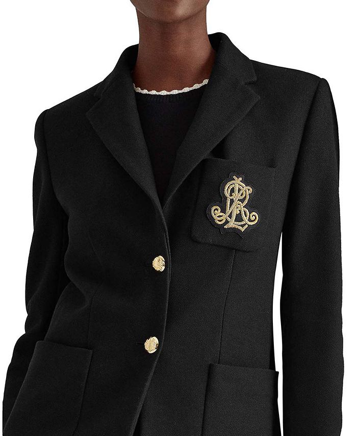 ralph lauren patch jacquard blazer