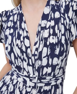 french connection islanna crepe printed midi dress