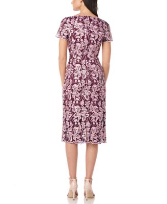 Robe D'Été JS Collections Taille 10 - Imprimé Magenta à Écharpe - Style Sheath/Cocktail
