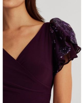 ralph lauren flutter sleeve gown