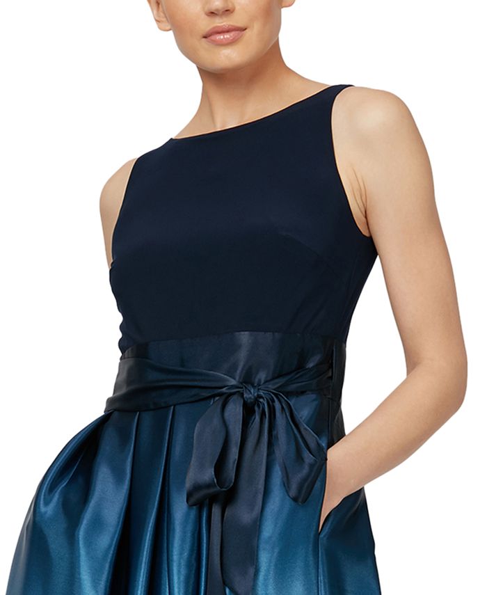 SL Fashions Ombré Satin Bow Sash Gown & Reviews - Dresses - Women - Macy's
