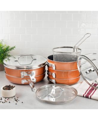 Gotham Steel Stack-Master 10-Pc. Cookware Set & Reviews - Cookware Sets ...