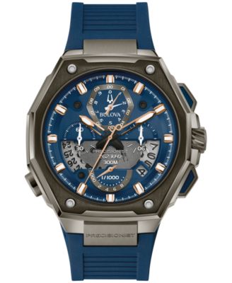 Мужские часы Bulova с хронографом Precisionist X Blue на каучуковом ремешке из EPDM, 44,5 мм