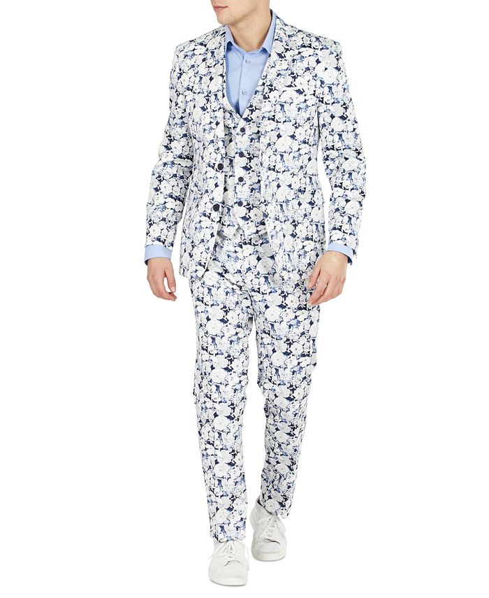 Bar Iii Men S Slim Fit Floral Vested Suit Separates Created For Macy S Reviews Suits Tuxedos Men Macy S