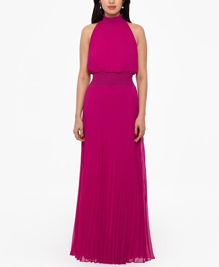xscape chiffon gown charcoal gray