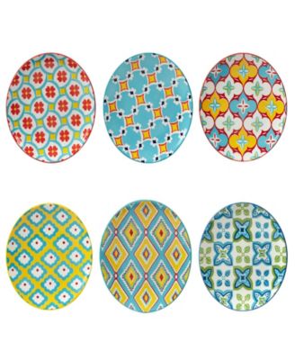 Дамасские цветочные тарелки для канапе, набор из 6 штук