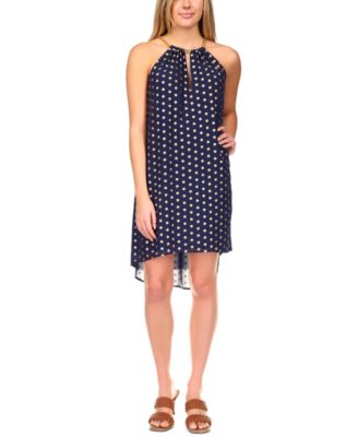 michael kors blue dress with gold chain