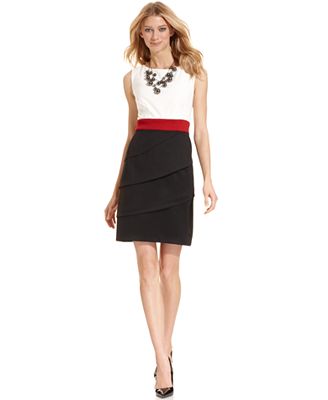 Connected Sleeveless Tiered Colorblock Dress - Dresses - Women - Macy's
