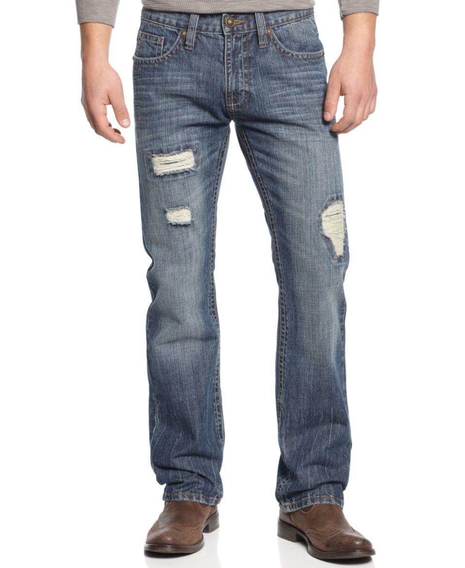 Silver Jeans, Distressed Loose Fit Straight Leg   Jeans   Men