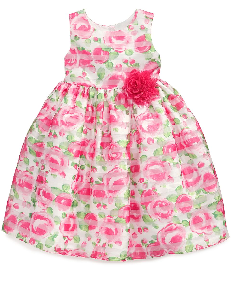 Jayne Copeland Little Girls Sequined Rosette Sash Dress