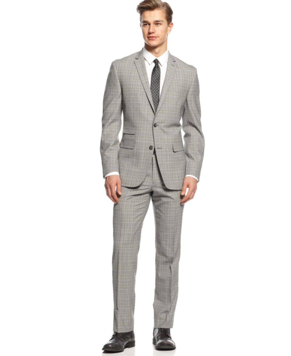 Bar III Carnaby Collection Suit Separates Light Blue Stepweave Slim Fit   Suits & Suit Separates   Men