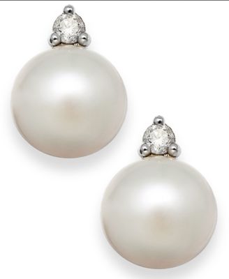 akoya pearl and diamond earrings