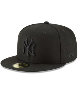 Мужская черная приталенная шляпа New York Yankees Primary с логотипом Basic 59FIFTY черного цвета