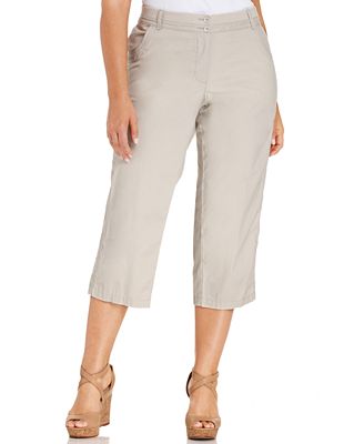 JM Collection Plus Size Straight-Leg Capri Pants - Pants & Capris ...