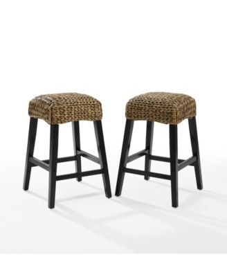 Набор барных стульев Crosley Edgewater из 2-х частей с морской травой и высотой стойки без спинки