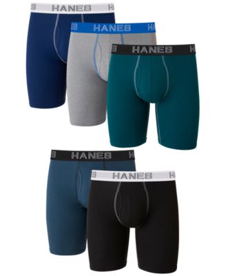 Мужские трусы-боксеры Hanes 5-Pk. Эластичные трусы-боксеры с удлиненными штанинами.