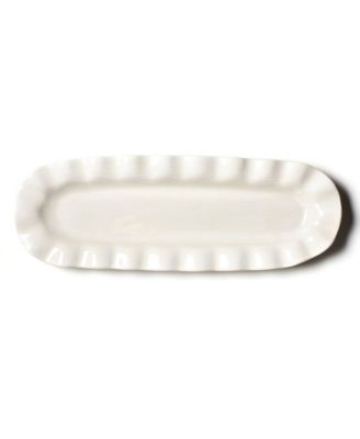 Обтягивающий поднос с фирменными белыми оборками цвета котона