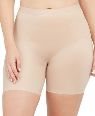 Женские шорты SPANX Thinstincts 2.0 с завышенной талией до середины бедра для девочек коричнево-бежевого цвета