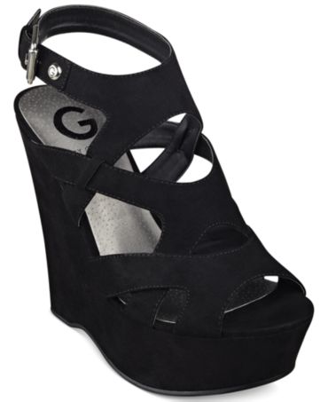 G by GUESS Women's Hizza Platform Wedge Sandals - Shoes - Macy's