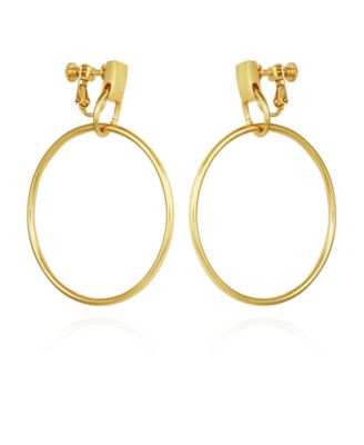 Золотые серьги-кольца-клипсы Vince Camuto