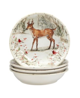 Сертифицированные международные суповые тарелки Winter's Walk, набор из 4-х