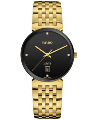 Rado Унисекс Швейцарские часы Florence Classic с бриллиантовым акцентом золотого оттенка, браслет из нержавеющей стали, 38 мм