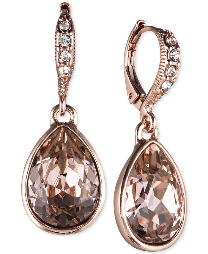 Givenchy Rose Gold-Tone Crystal Drop Earrings & Reviews - Earrings ...