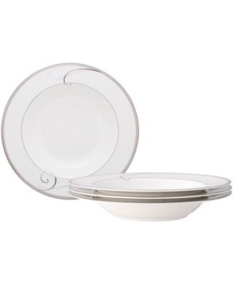 Набор Noritake Platinum Wave из 4 суповых мисок, 9,50 дюйма, 10 унций.