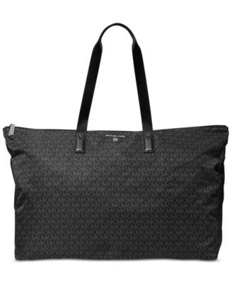 Большая нейлоновая сумка для путешествий с логотипом Michael Kors Jet Set черного цвета