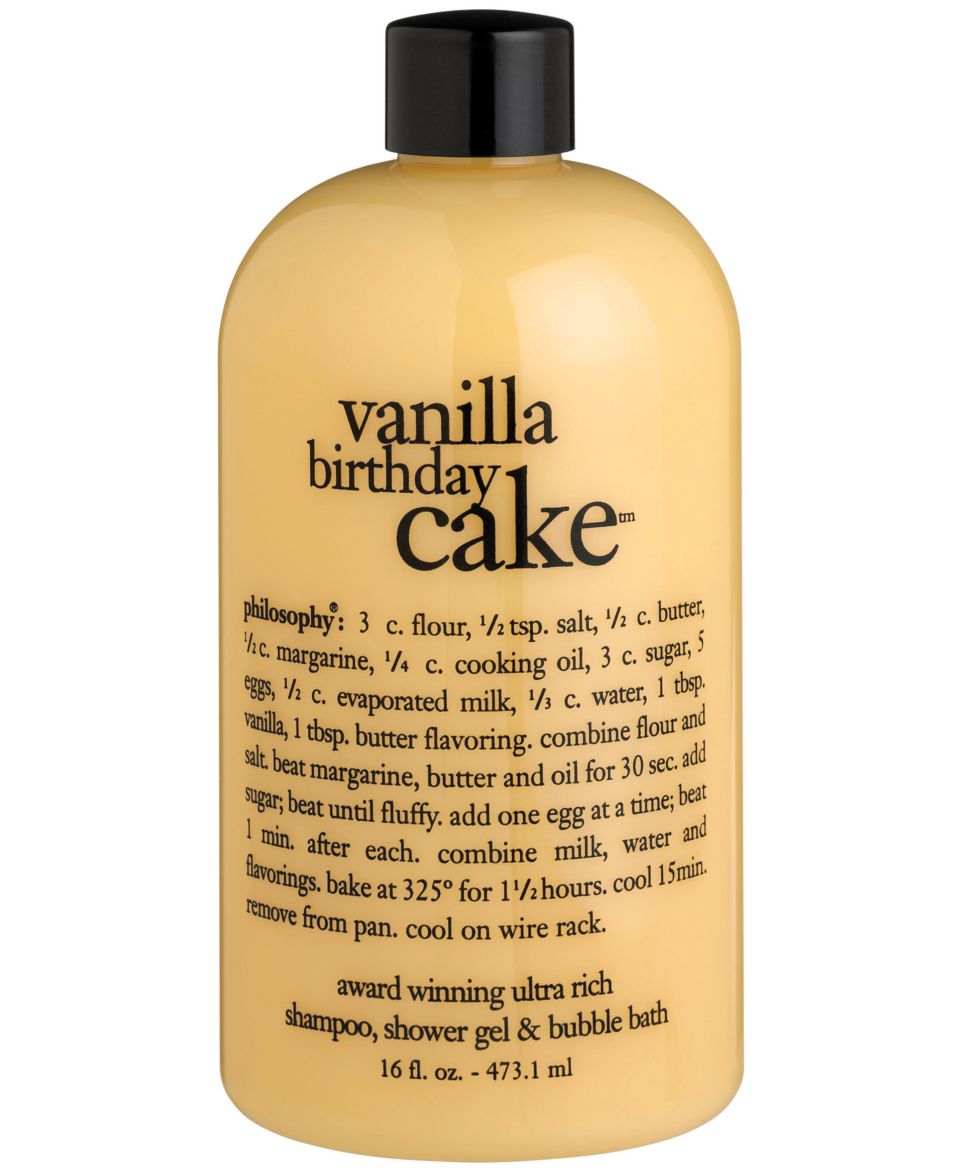 philosophy vanilla birthday cake ultra rich 3 in 1 shampoo, body wash