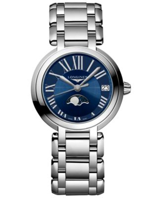 Женские швейцарские часы Longines PrimaLuna Moon Phase с браслетом из нержавеющей стали 31 мм
