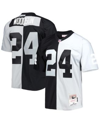 Мужская футболка Mitchell & Ness Charles Woodson черно-серебристого цвета Las Vegas Raiders 1998 года выпуска, реплика Legacy