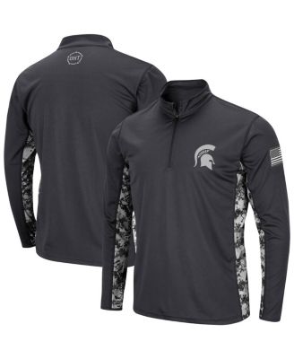 Мужская куртка Colosseum Charcoal Michigan State Spartans OHT в стиле милитари с камуфляжной отделкой Digi на молнии