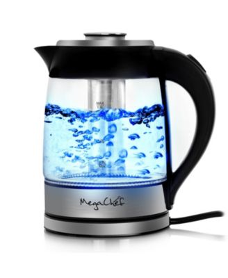 Электрический чайник MegaChef объемом 1,8 литра из стекла и нержавеющей стали