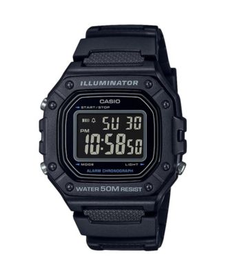 Мужские цифровые часы Casio из черной смолы, 43,2 мм, W218H-1BV