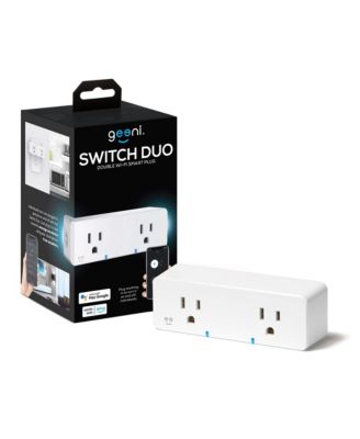 Geeni Switch Duo Double Smart Plug, белый, 2 розетки – Без концентратора, совместим с Alexa и Google Assistant, требуется Wi-Fi 2,4 ГГц, белый