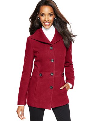 JM Collection Petite Single-Breasted Pea Coat - Coats - Women - Macy's