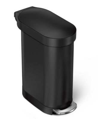 Узкое кухонное мусорное ведро Simplehuman объемом 45 литров с внутренним карманом