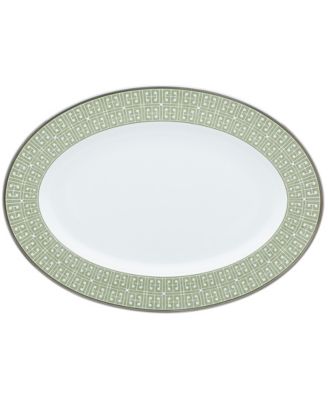 Овальное блюдо из платины Noritake Infinity Green Platinum, 16 дюймов