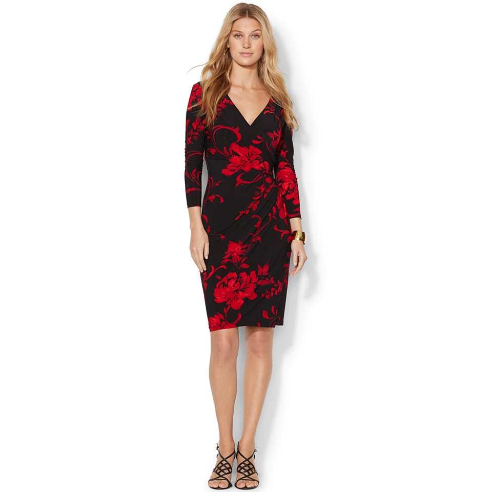 Lauren Ralph Lauren Plus Size Floral Print Faux Wrap Dress   Dresses