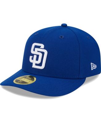 Мужская кепка New Era Royal San Diego Padres с белым логотипом Приталенная шляпа 59 см синего цвета