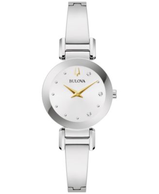 Женские часы-браслет Bulova Marc Anthony Modern с бриллиантовым акцентом из нержавеющей стали 26 мм