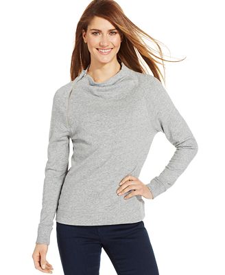 Calvin Klein Jeans Long-Sleeve Mock Turtleneck Top - Sweaters - Women ...