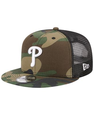 Мужская камуфляжная кепка New Era Philadelphia Phillies Woodland Camo Trucker 9FIFTY Snapback
