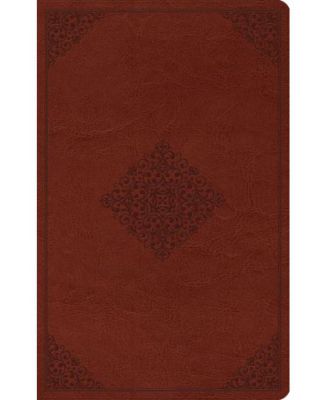 Библия ESV с крупным шрифтом Thinline (темно-коричневый, с орнаментом) от Crossway