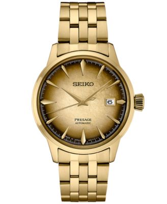 Мужские автоматические часы Seiko Presage Cocktail Time с золотистым браслетом из нержавеющей стали 41 мм